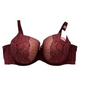 New Cacique Bra 50 DD Boost Balconette Lace Push Up Underwire Retro Pinup Sexy